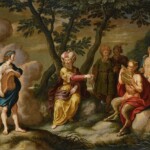Cuadro del mito del rey Midas con Apolo